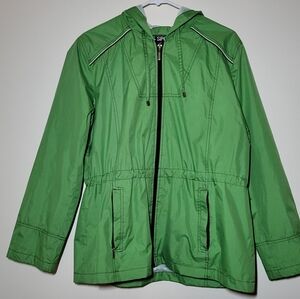 Bright Green Lightweight Windbreaker Jacket With Mesh Lining